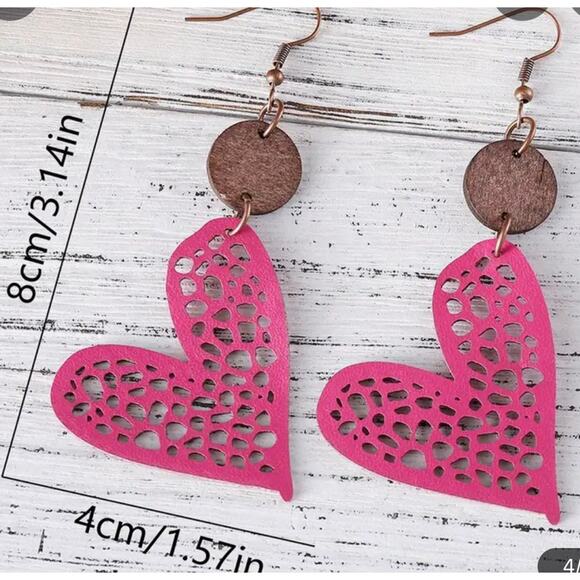 Boutique Heart Earrings Valentine's Day Love Lover Sweetheart Darling Cute - Picture 2 of 2